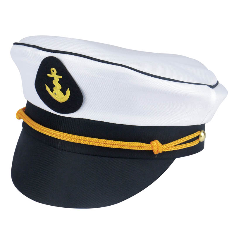 captain's cap white navy and gold HMS belfast hat novelty clothing naval history main image